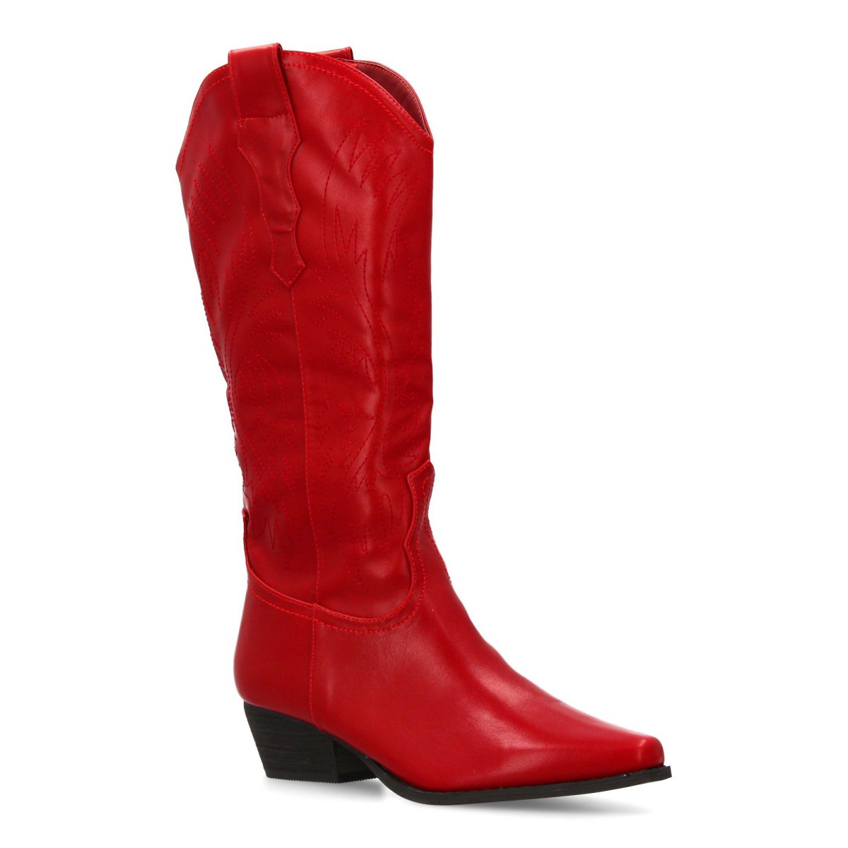 Botas cowboy rojas corte recto - Imagen 4