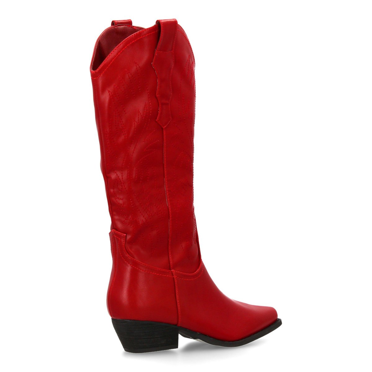 Botas cowboy rojas corte recto - Imagen 5