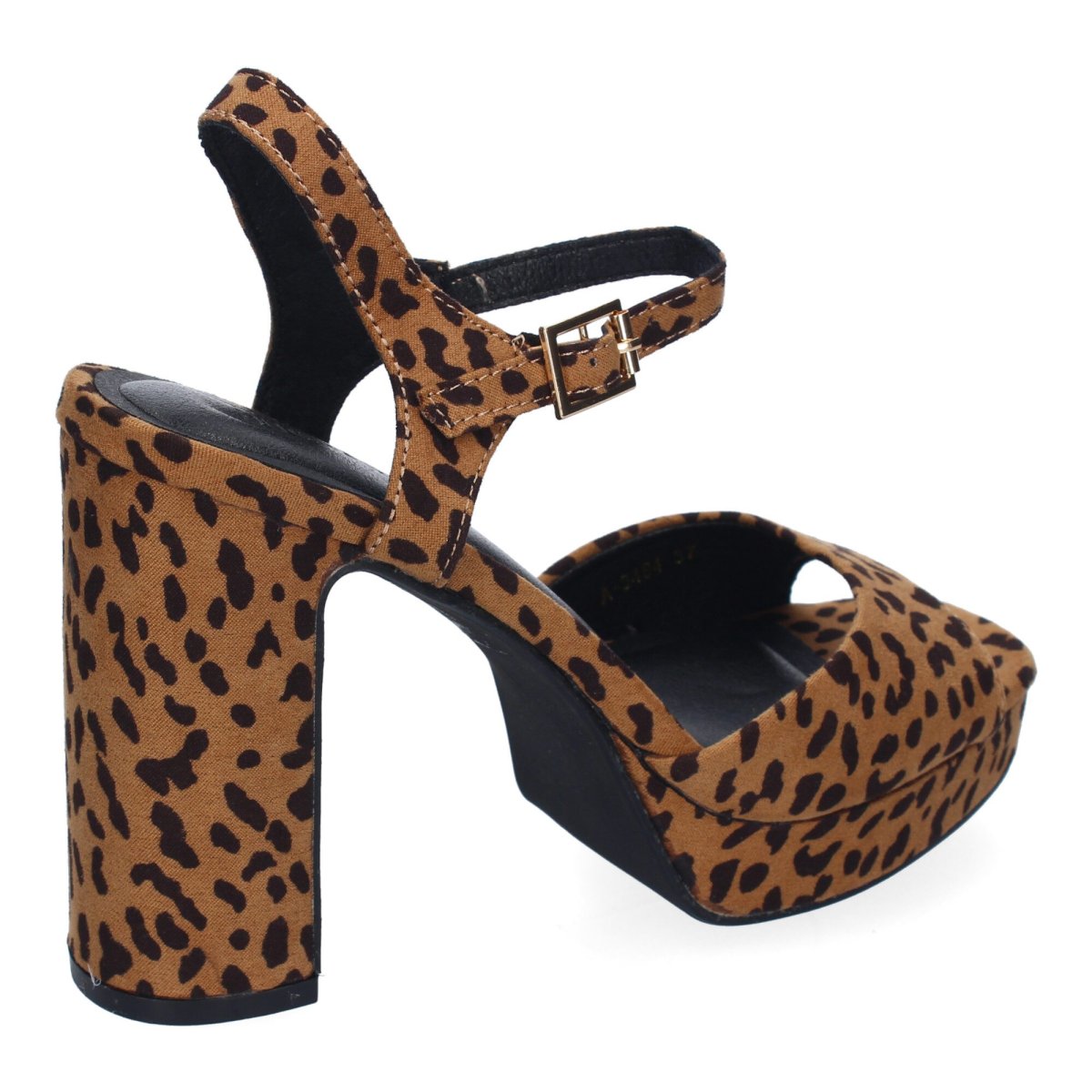Sandalias tacón alto estampado leopardo marrón - Imagen 5