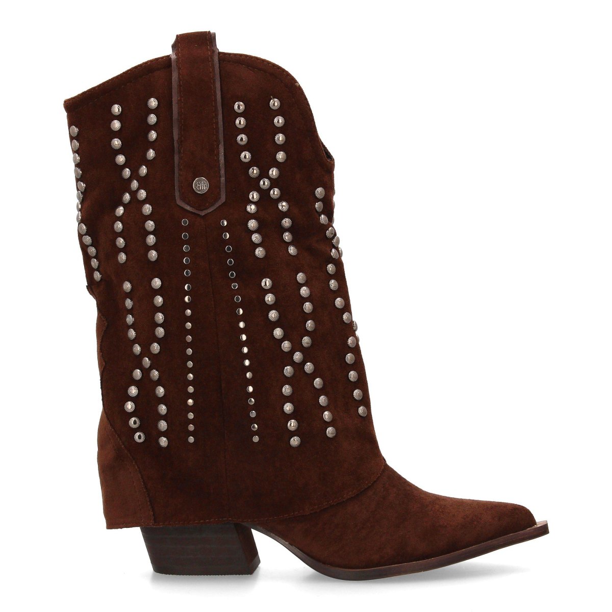 Botas cowboy café con tachuelas plateadas - Imagen 3