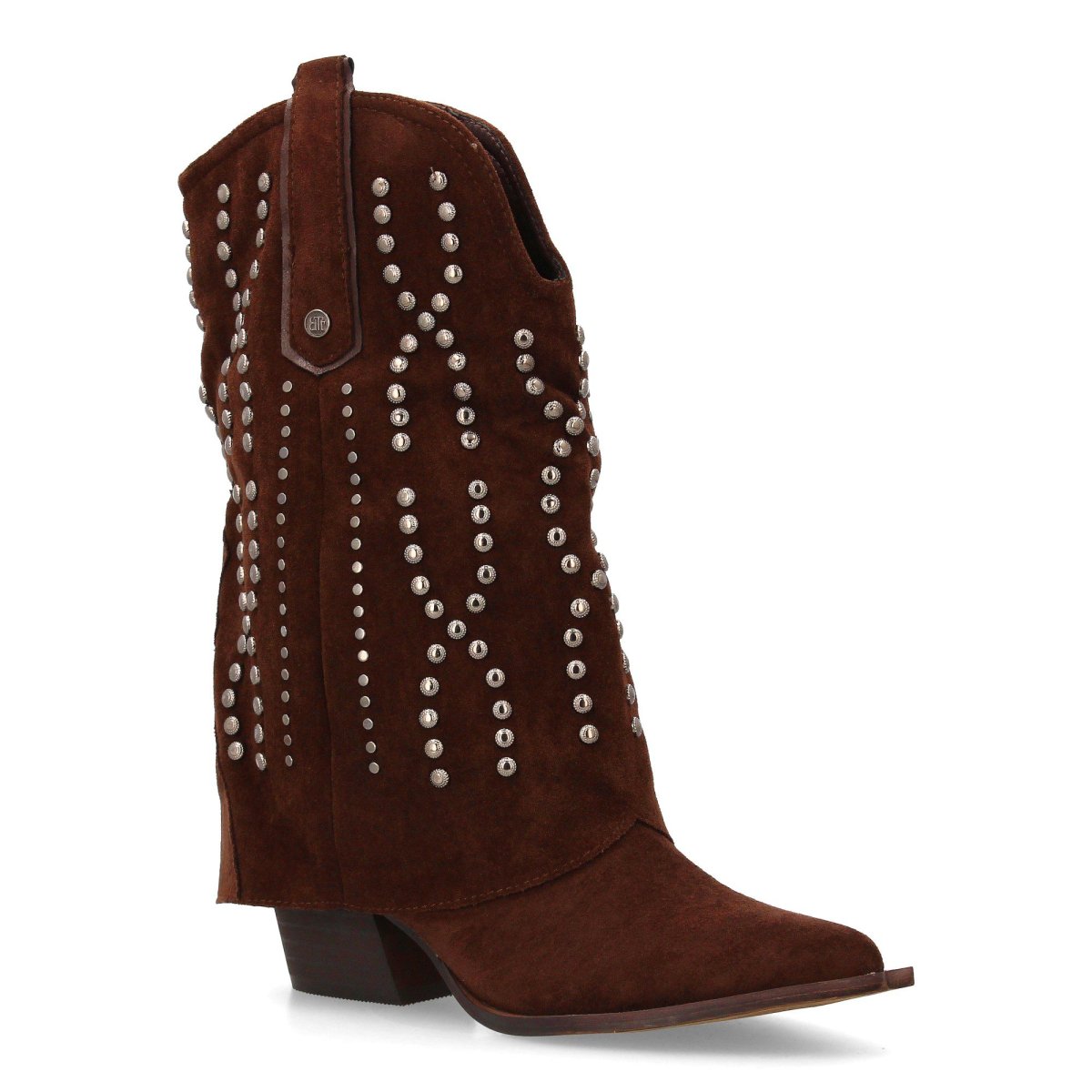 Botas cowboy café con tachuelas plateadas - Imagen 4