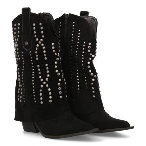 Botas vaqueras mujer negras con tachuelas