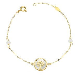 “ÁRBOL PERLADO” pulsera oro 18K