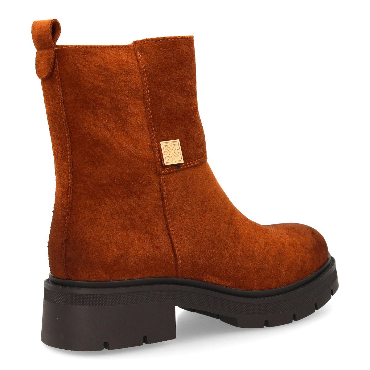 Botines antelina camel detalle metálico - Imagen 5