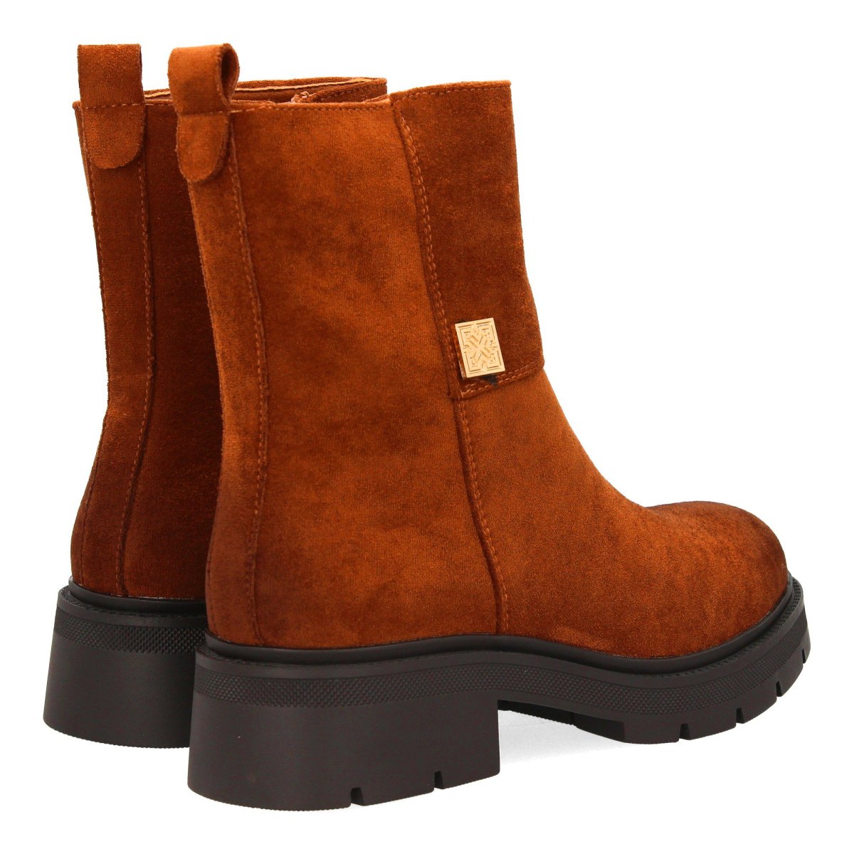 Botines antelina camel detalle metálico - Imagen 6