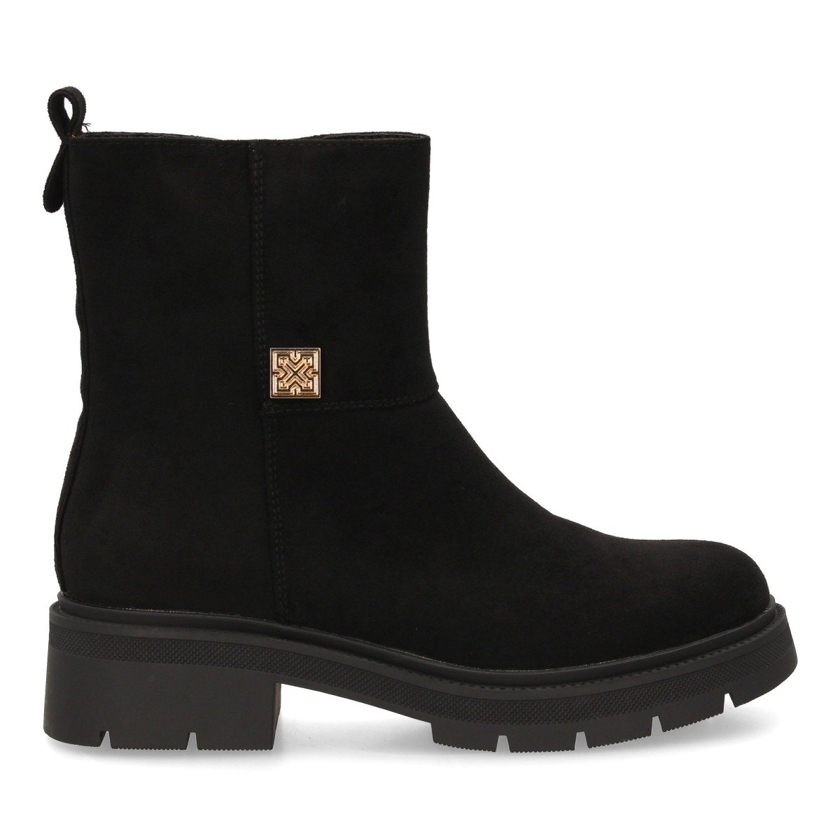 Botines negros de antelina estilo minimalista - Imagen 3