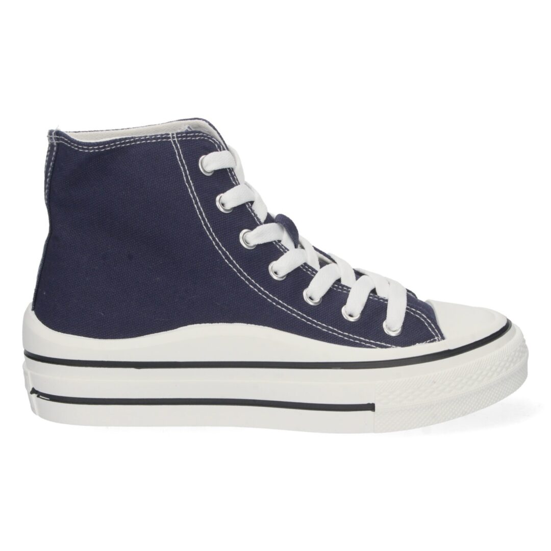 Zapatilla alta azul cordones - Imagen 3