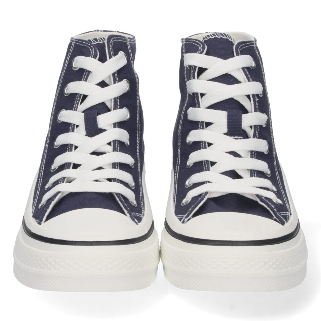 Zapatilla alta azul cordones - Imagen 4