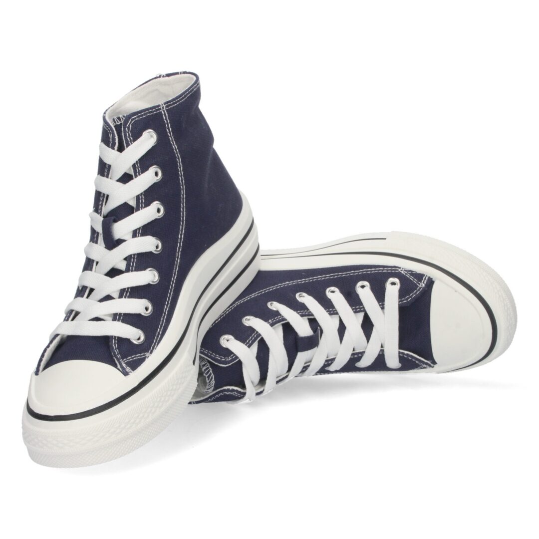 Zapatilla alta azul cordones - Imagen 6