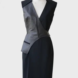 alexander wang vestido tubo negro cuero Talla US2 (XS-S)