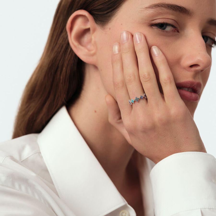 Anillo Fino BELOVED Multicolor Plata Agatha Paris - Imagen 4