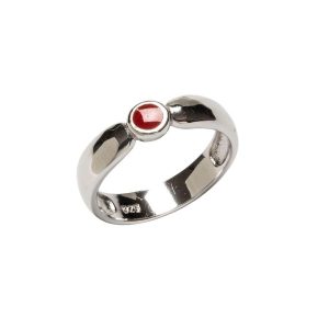 Anillo Pl Con Esmalte Coral Nº 14