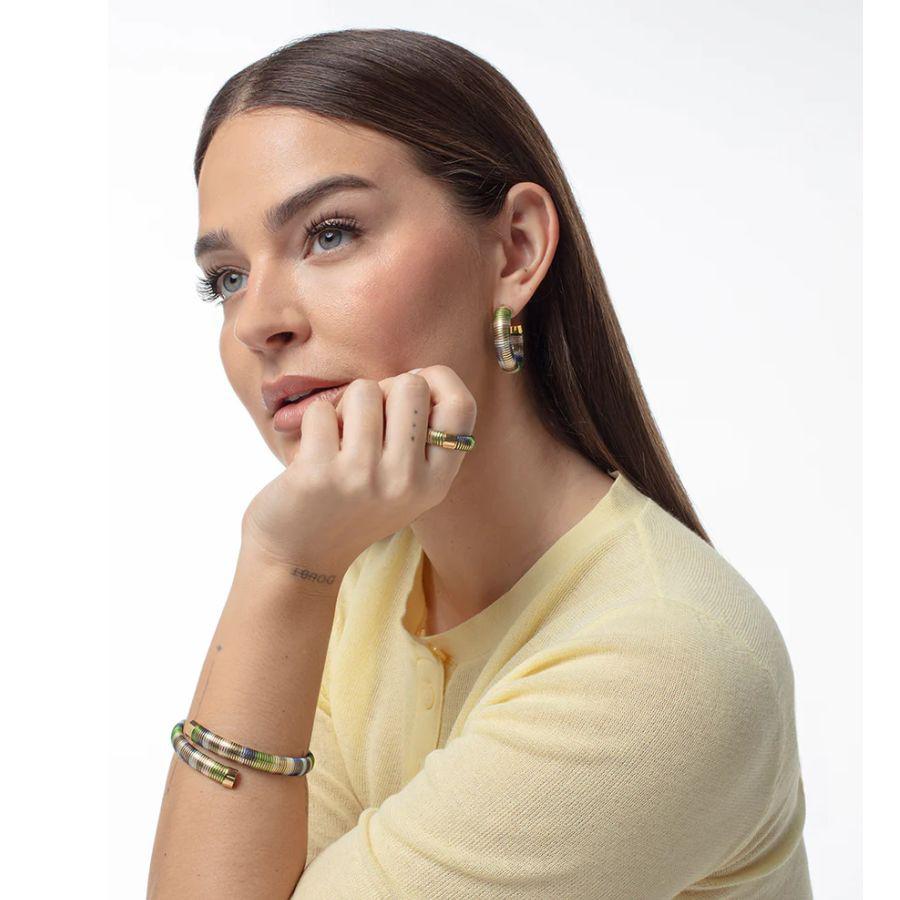 Anillo Viceroy Laura Escanes Tubogas Azul y Verde - Imagen 4