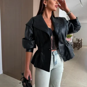 CHAQUETA PARSI DE PIEL ECOLÓGICA