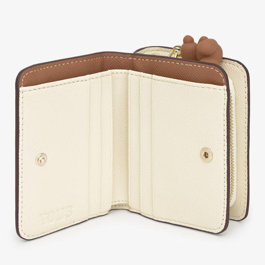 Billetera TOUS Doble Audree Moca Beige Mujer - Imagen 3