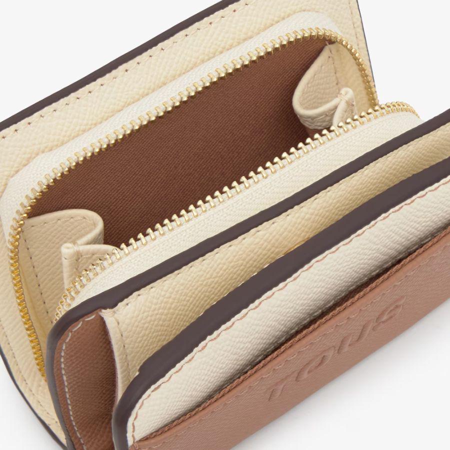 Billetera TOUS Doble Audree Moca Beige Mujer - Imagen 4