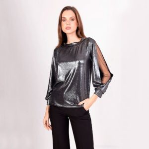 Blusa plateada fiesta