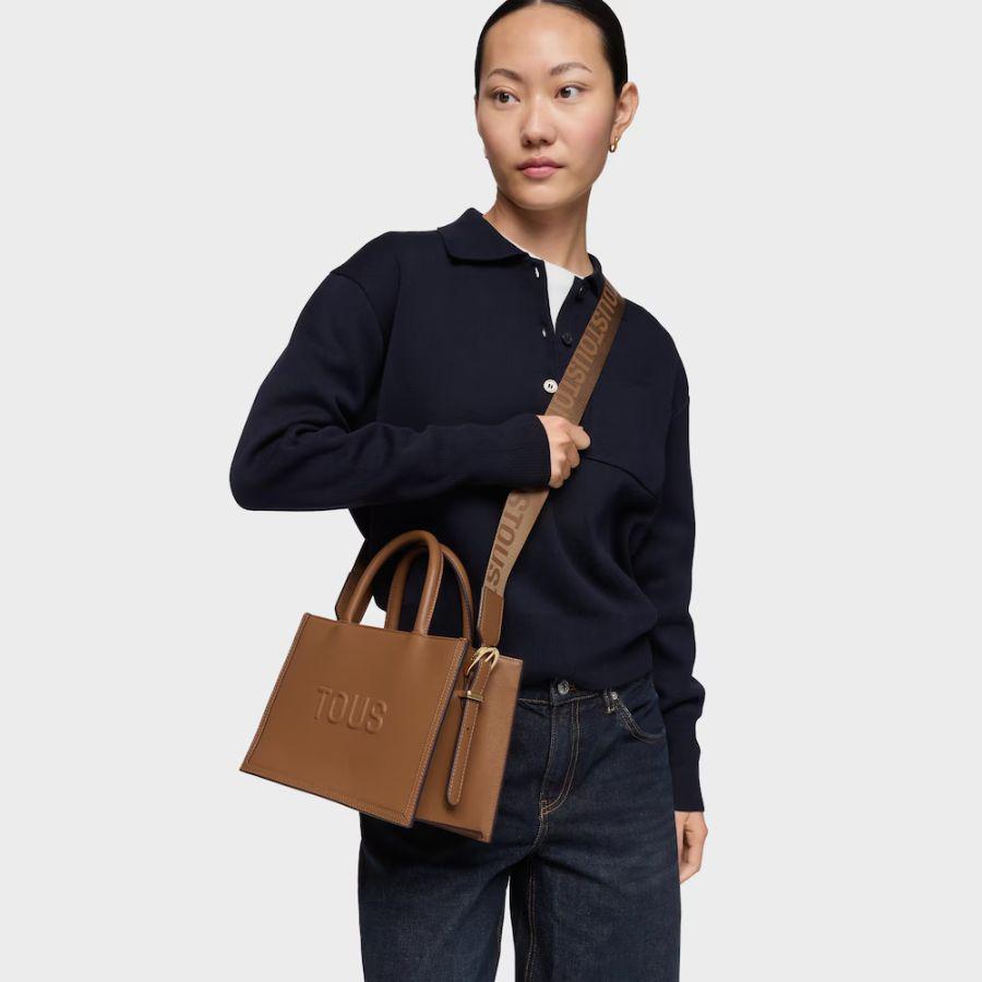 Bolso shopper mediano Amaya TOUS Brenda camel - Imagen 3