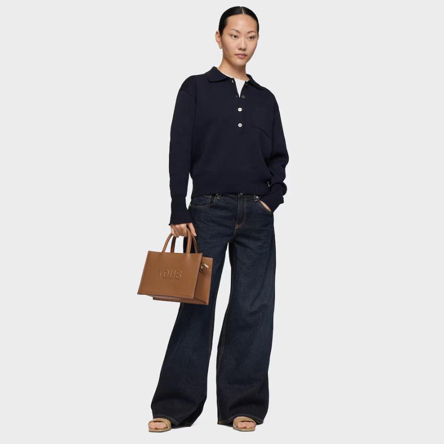 Bolso shopper mediano Amaya TOUS Brenda camel - Imagen 4