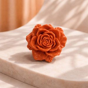 Broche Resina Flor Color Coral