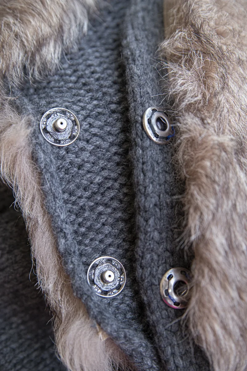 Brunello Cucinelli abrigo de punto de cachemira y pelo natural Talla S - Imagen 9