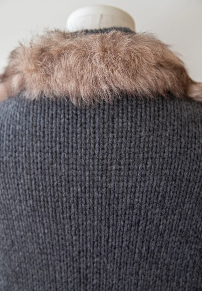 Brunello Cucinelli abrigo de punto de cachemira y pelo natural Talla S - Imagen 8