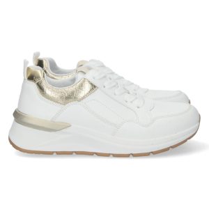 Zapatillas cuña doradas suela gruesa