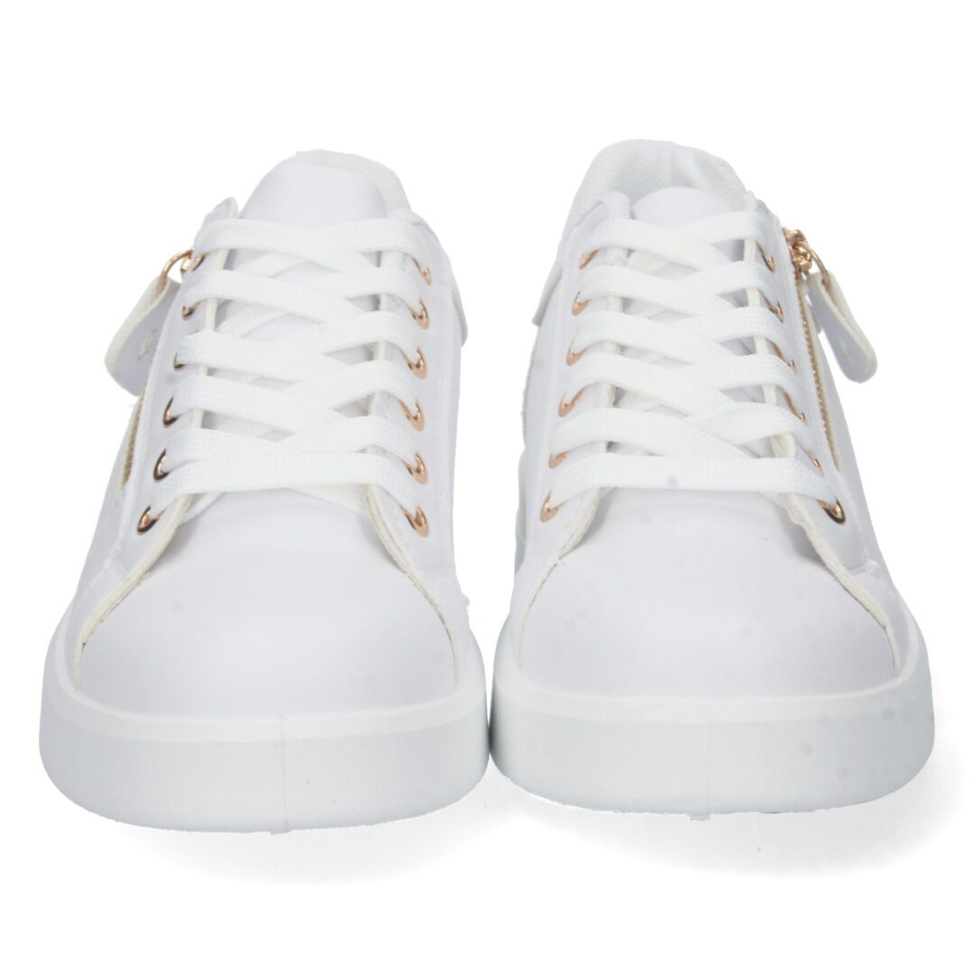 Zapatilla deportiva blanca y dorada - Imagen 4