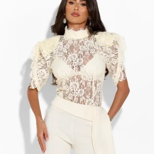 GARDENIA IVORY LACE TOP