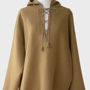 CÉLINE chaqueta con capucha camel 100% Cachemira XS-S Nueva