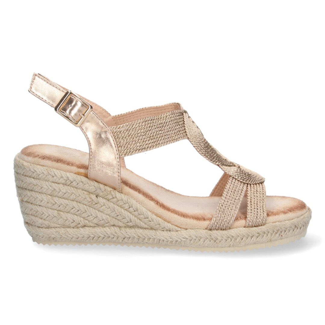 Sandalias Doradas Trenzadas Champán - Imagen 3