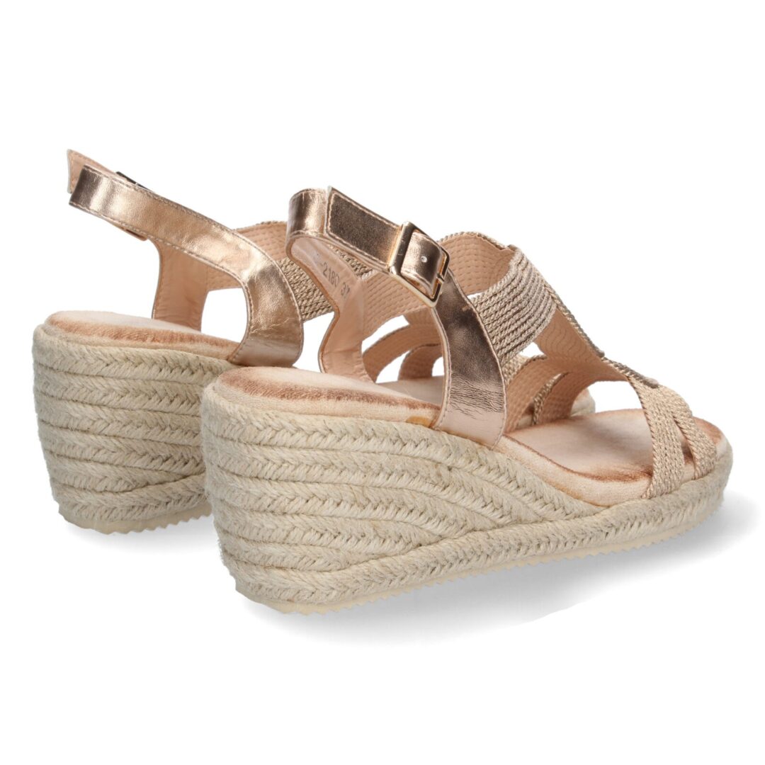 Sandalias Doradas Trenzadas Champán - Imagen 5