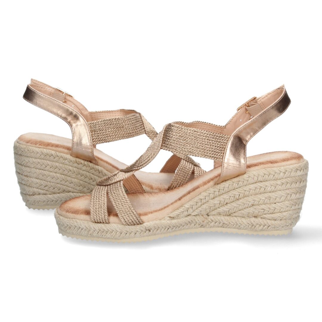 Sandalias Doradas Trenzadas Champán - Imagen 6