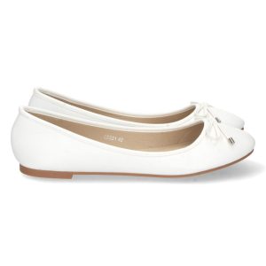 Zapato bailarina blanco lazo Francesita