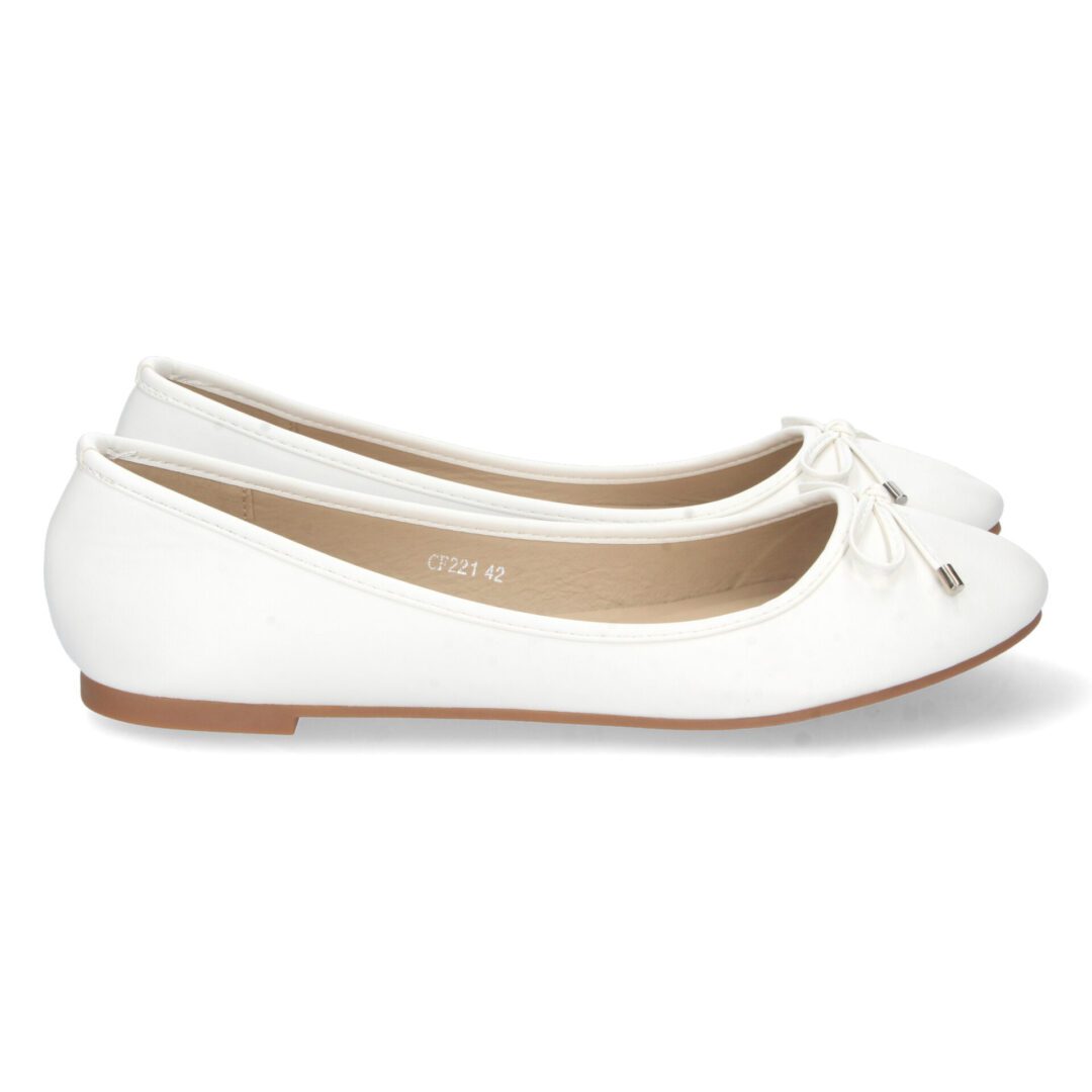 Zapato bailarina blanco lazo Francesita - Imagen 2