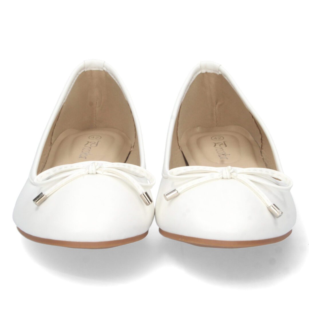 Zapato bailarina blanco lazo Francesita - Imagen 4