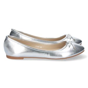 Bailarinas plata con lacitos Francesita
