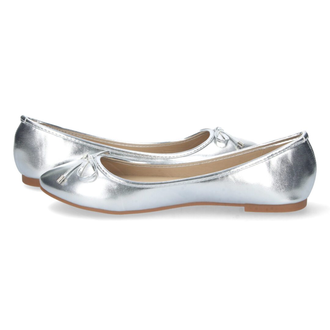 Bailarinas plata con lacitos Francesita - Imagen 6