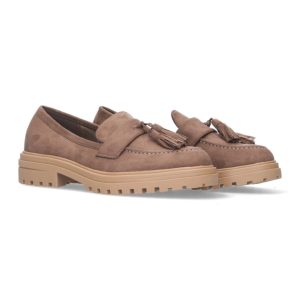 Mocasines antelina verde con borlas