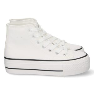 Zapatilla deportiva blanca elevada