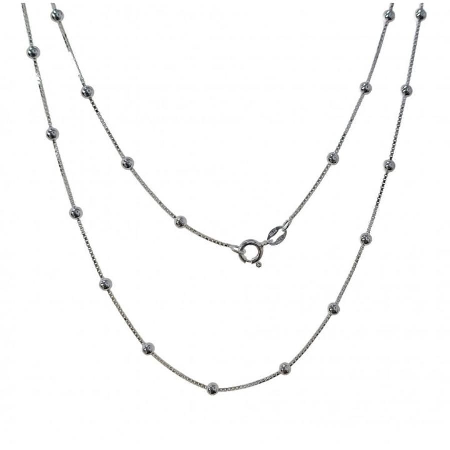 Cadena Plata Combinada Bolas 40cms