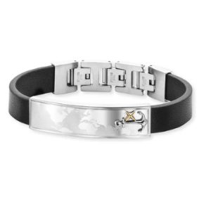 «CONTINENTAL» pulsera acero y cuero