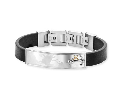 «CONTINENTAL» pulsera acero y cuero - Imagen 2
