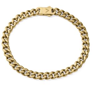 Pulsera de hombre de de acero Ip dorado cadena