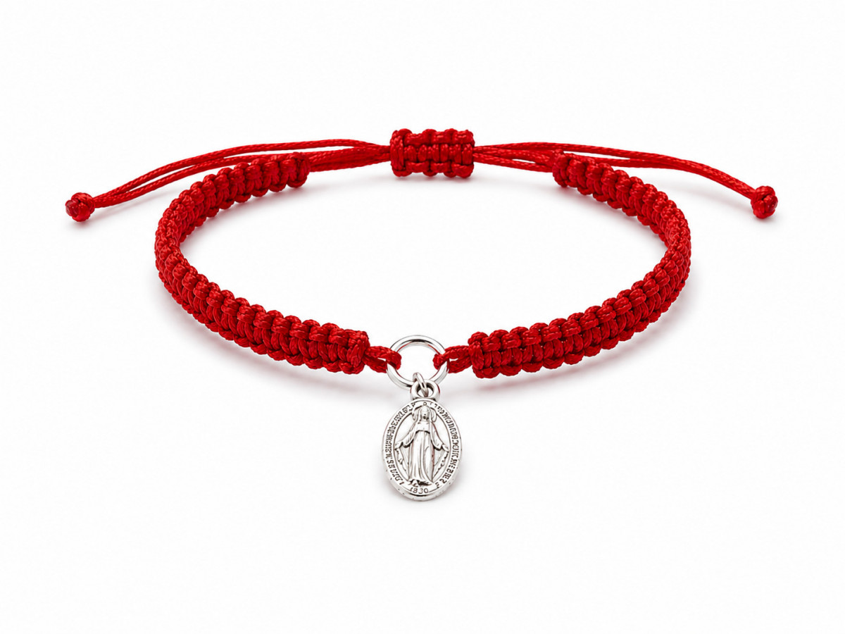 «MIRACLE» pulsera plata e hilo rojo