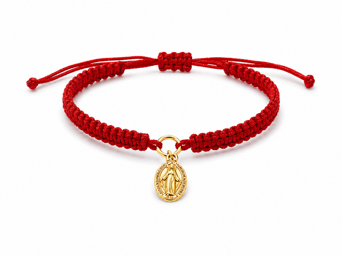 «MIRACLE» pulsera plata e hilo rojo