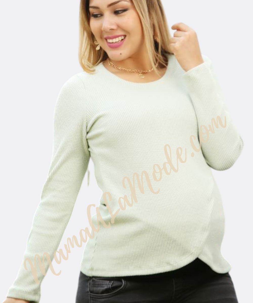 Sweater de Maternidad y Lactancia Agata Verde - Imagen 3