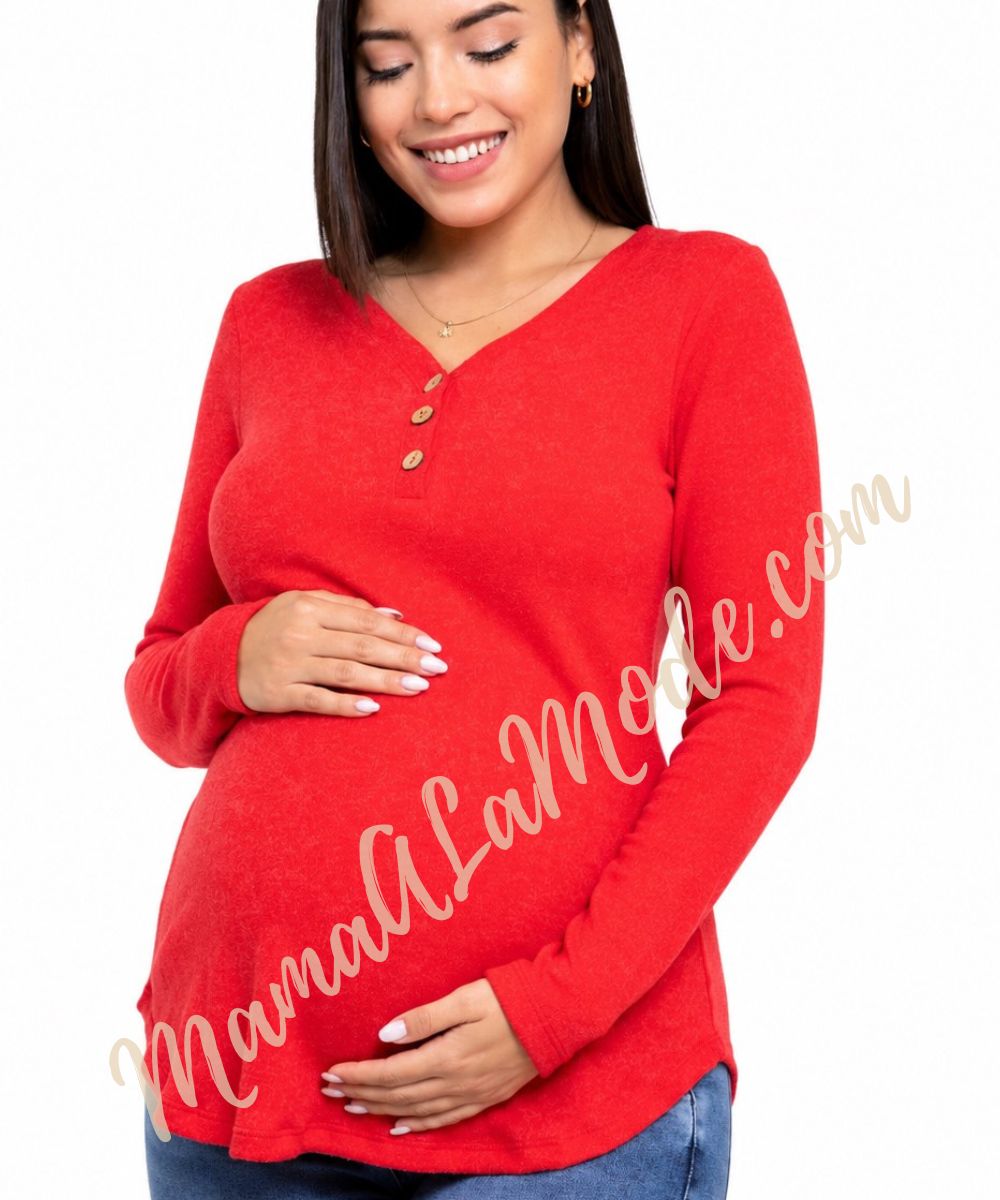 Sweater de Maternidad y Lactancia Roma Rojo - Imagen 2