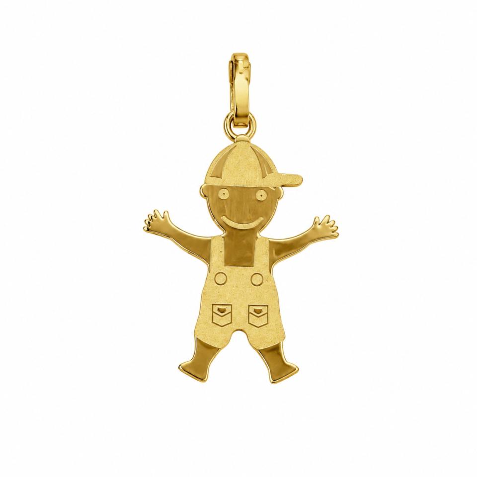 Colgante Niño Oro 18K Mate y Brillo 2,5 cm