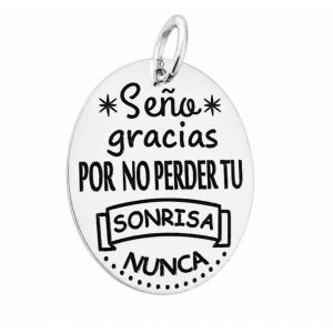 Colgante Plata Seño Gracias